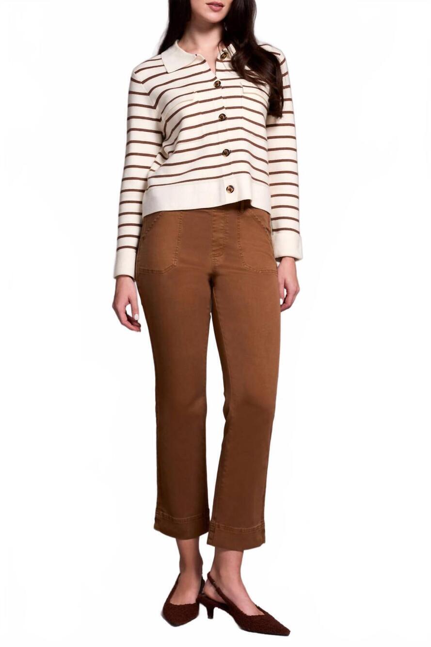 NEW TRIBAL pull on ankle pants in walnut